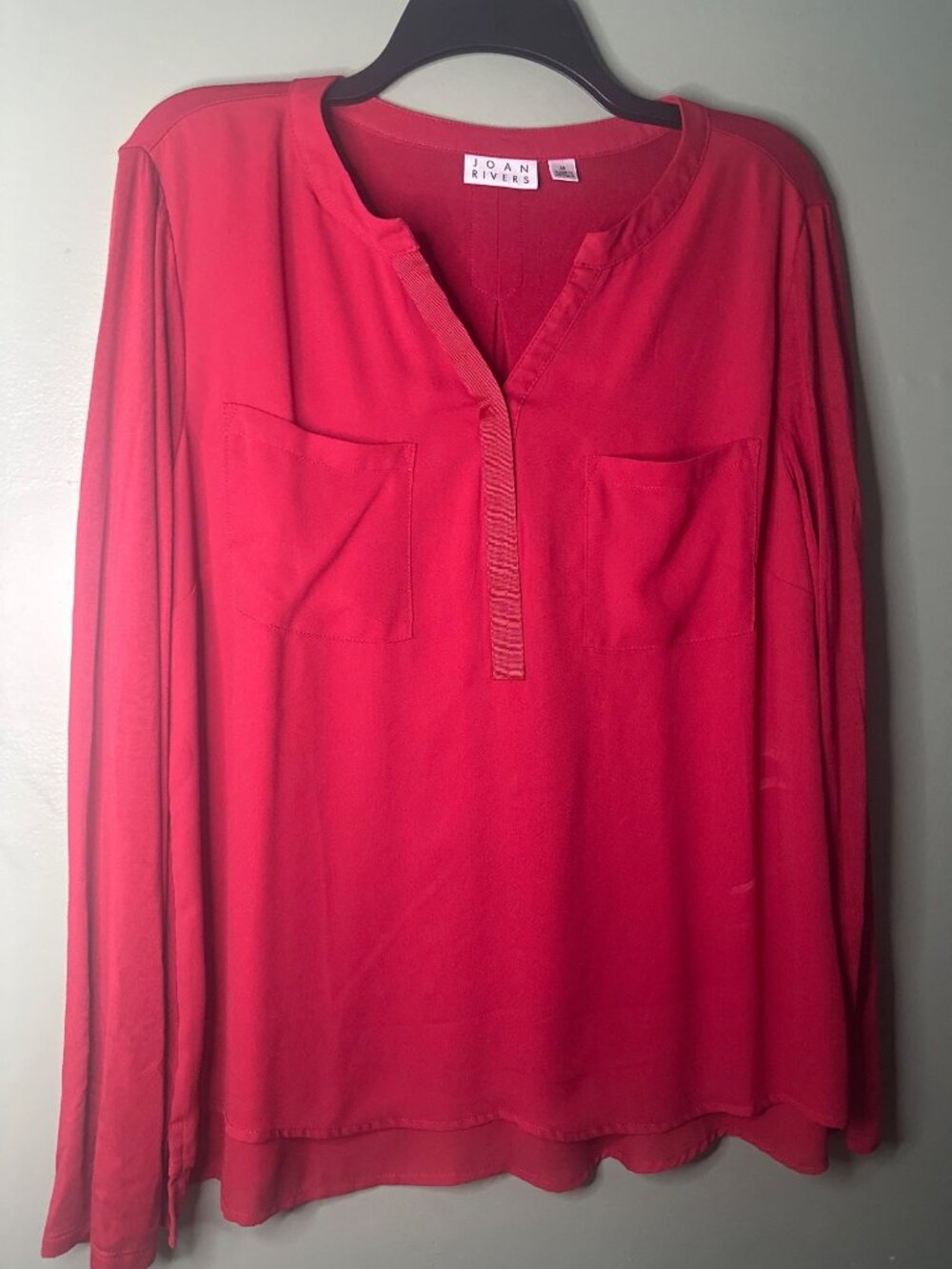 Joan Rivers Women’s M Mixed Media Top Layered Look Blouse Soft Flowy Lightweight
